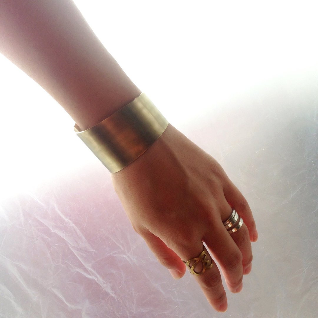 [Orders] production bangle / gold color wide variation design <unisex> S-LL size - 手链/手环 - 其他金属 金色