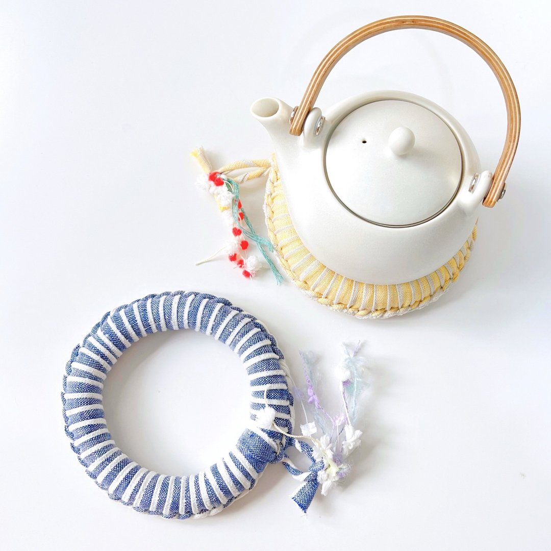 2022春季限定色/亚麻手编茶壶垫/锅敷/隔热垫/Ø12cm - 杯垫 - 亚麻 多色