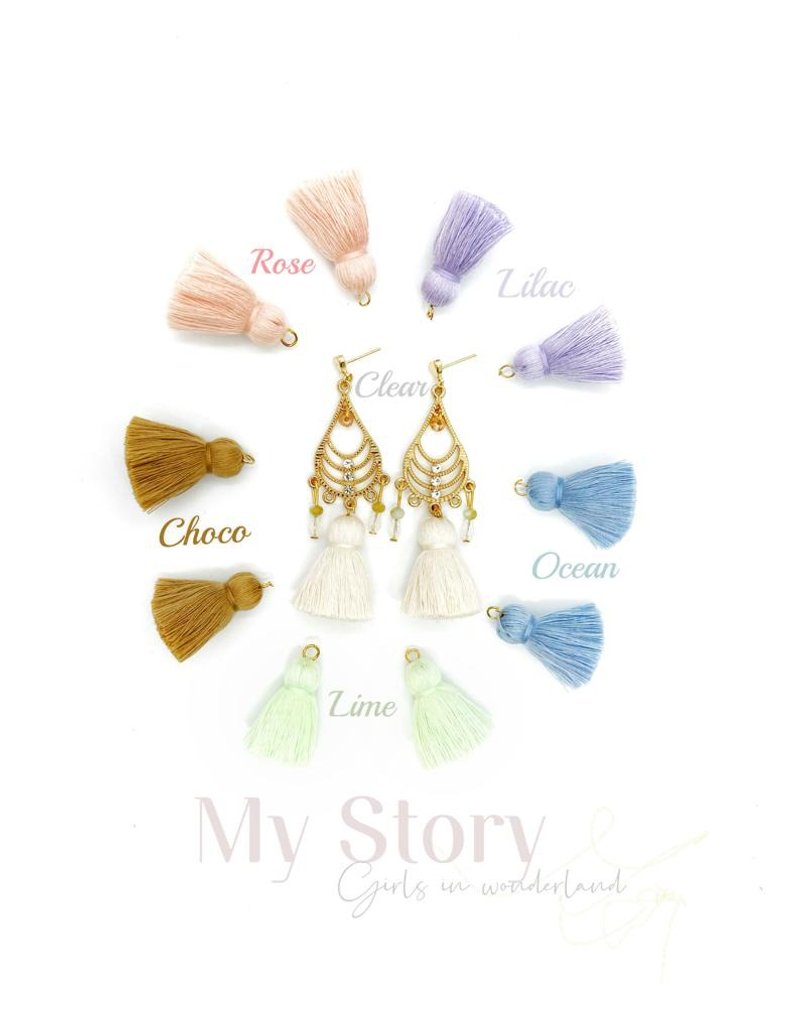 |华丽典雅| 宫廷皓石流苏耳环 • 6色 • 925耳针 - 耳环/耳夹 - 其他金属 多色