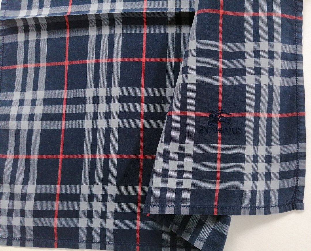 Burberry 蓝色 Nova Check 复古手帕 - 口袋巾 19 x 18 英寸 - 手帕/方巾 - 棉 蓝色