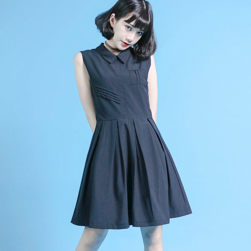 SU:MI said Mr.Charlie 查理先生背心洋装_6SF036_黑 - 洋装/连衣裙 - 棉．麻 黑色