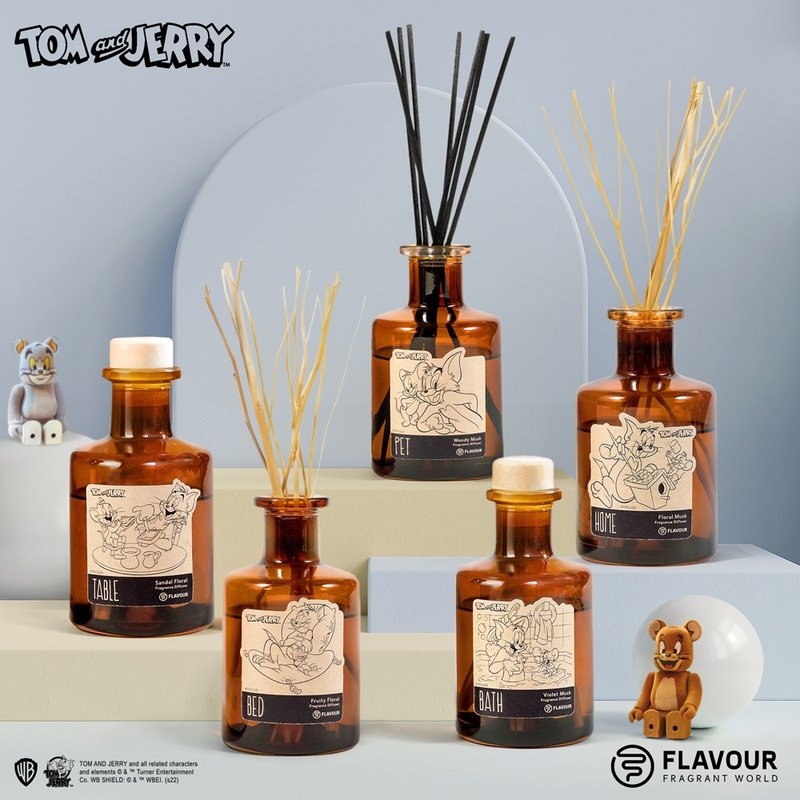 【FLAVOUR】联名款汤姆猫与杰利鼠 宠物友善 居家 香氛扩香150ml - 香薰/精油/线香 - 玻璃 