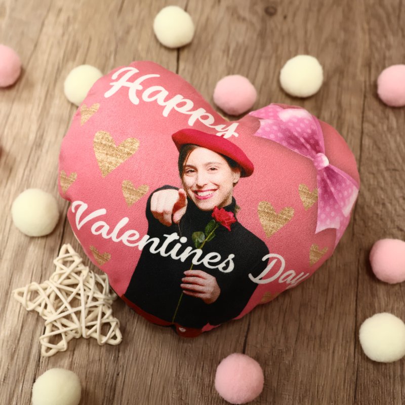 【定制抱枕】纪念礼物 - 定制心型抱枕 - 枕头/抱枕 - 聚酯纤维 粉红色