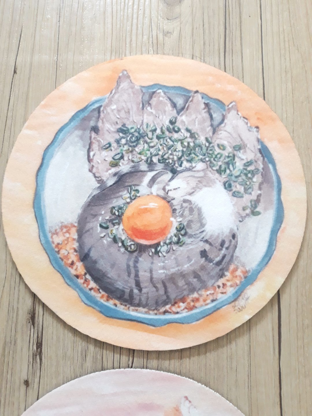猫美食-烧肉月见虎斑猫/隔热垫/餐垫/锅垫 - 餐垫/桌巾 - 其他人造纤维 多色