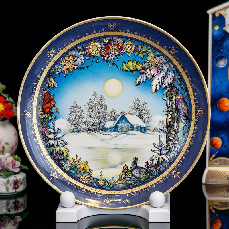 德国制Villeroy Boch唯宝1990白雪皑皑的美丽世界生日纪念陶瓷盘 - 墙贴/壁贴 - 瓷 