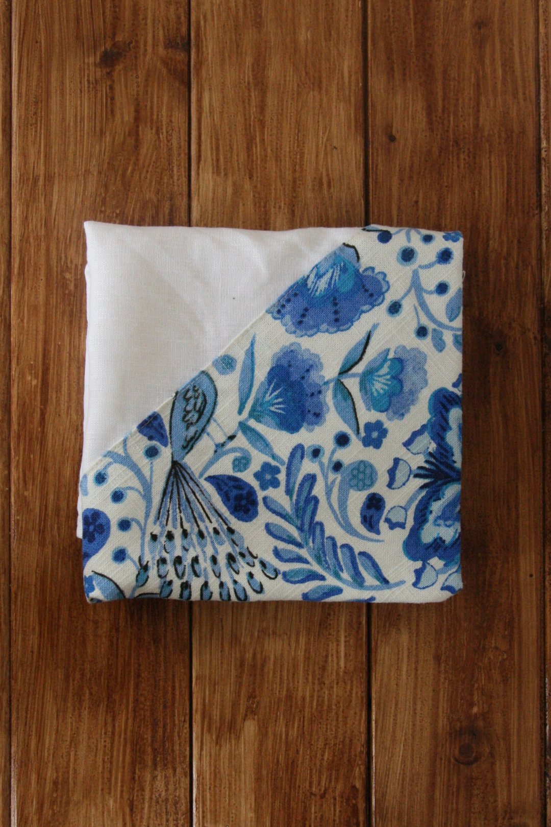 Japanese Eco Bag Furoshiki.  Linen wrapping cloth. - 手提包/手提袋 - 棉 蓝色