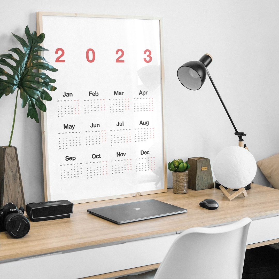 可打印的墙壁规划师 2023 | 垂直挂历2023 - 电子手帐及素材 - 其他材质 