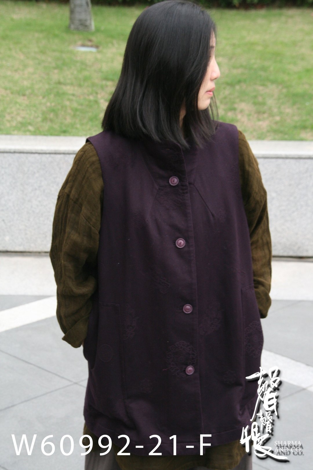 【声声慢】中式刺绣背心  淑女穿搭 手工染布 中国风 棉麻 手染服 - 女装背心 - 棉 多色