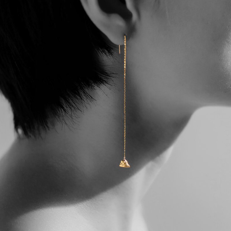 2号山耳线－山生原创美学首饰18k金小金山耳线设计师款 - 耳环/耳夹 - 贵金属 金色