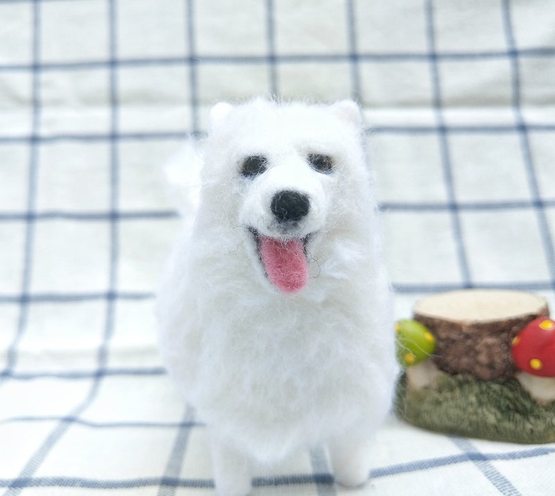 羊毛毡 宠物 复刻 仿真 狗狗 - 西摩犬 萨摩耶犬 植毛款 (定制化) - 摆饰 - 羊毛 白色