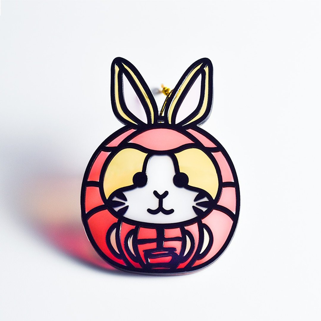 【Moko Bastet】动物达摩 (兔子) 挂饰 / 匙扣 - 摆饰 - 树脂 多色