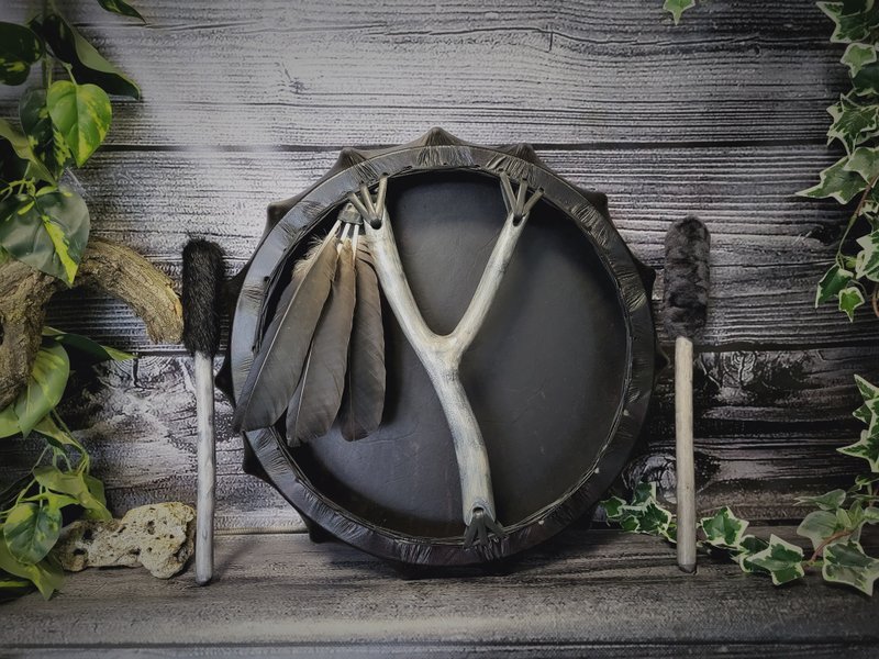 萨满鼓 Raven 46 厘米 18 寸萨满鼓，schamanishe trommeln - 吉他/乐器 - 其他材质 黑色