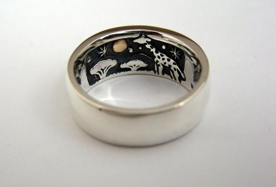 I saw the same moon - giraffe - Silver ring - 戒指 - 其他金属 银色