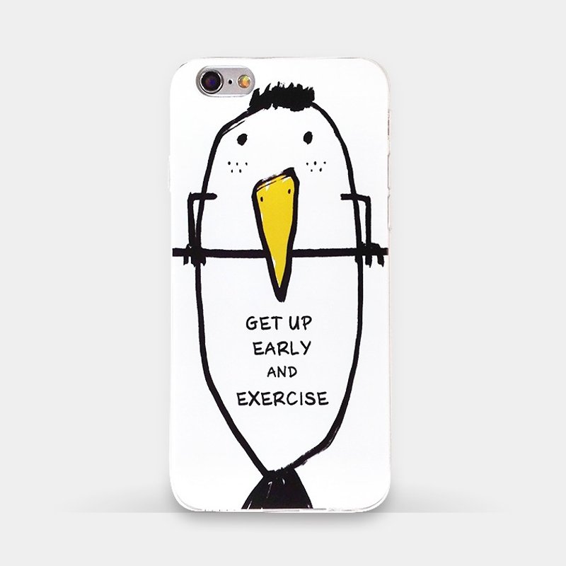 壹脸（one face早锻炼搞怪创意趣味卡通手绘-iPhone(i6s,i6splus)原创手机壳/保护套 - 手机壳/手机套 - 塑料 白色