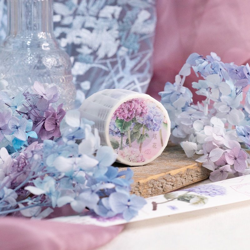 瑶花 - 绣球花 - 5cm 纸胶带 - 纸胶带 - 纸 粉红色