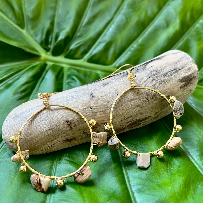 天然石系列 / 大地 / 耳环 / 耳夹 / 耳针 / 耳勾 - 耳环/耳夹 - 其他材质 