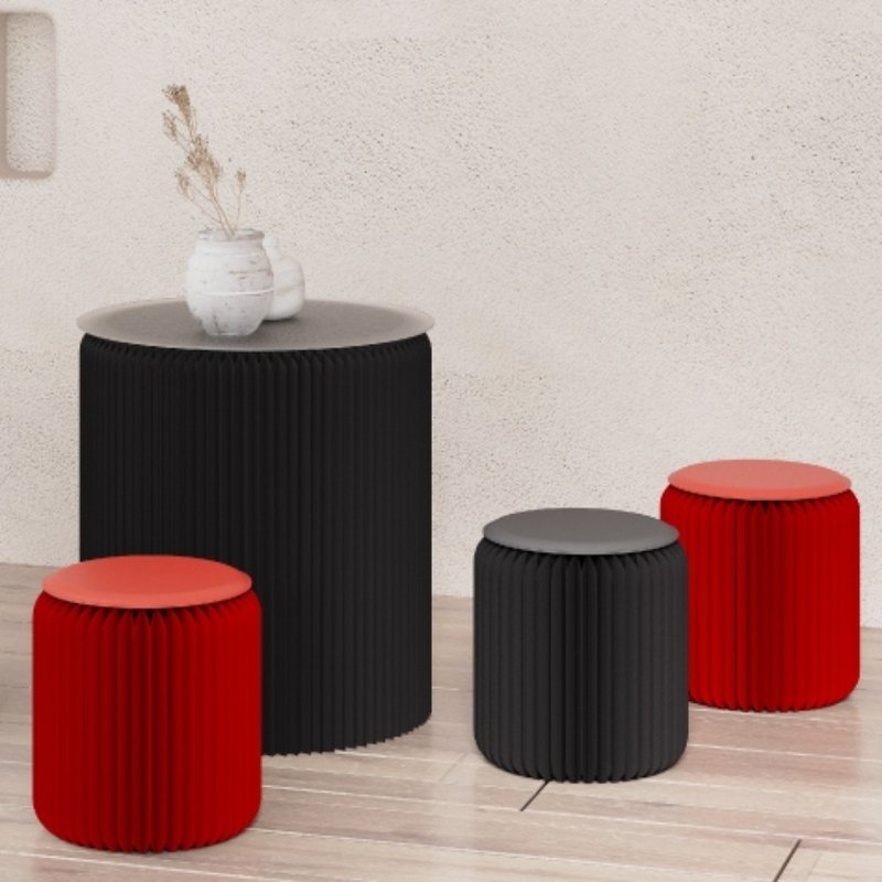 风琴圆桌 黑色 - 其他家具 - 纸 黑色