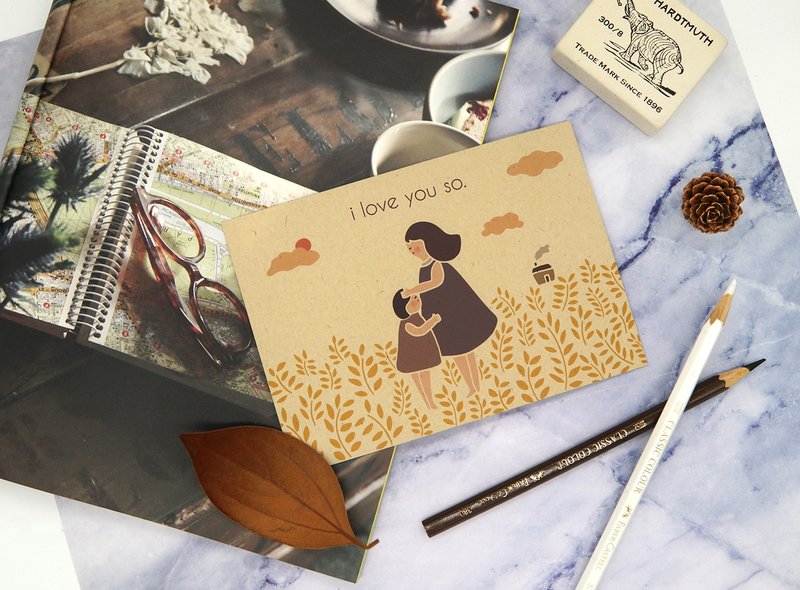 明信片-i love you so - 卡片/明信片 - 纸 多色