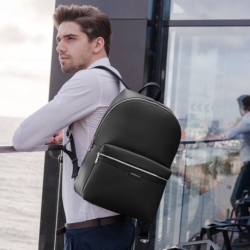 Skyler 商务笔电背包 13吋 RFID防盗保护 (黑色) - 后背包/双肩包 - 人造皮革 黑色