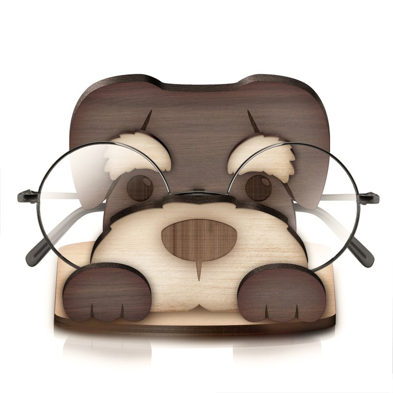 哲学雪纳瑞眼镜架 - 眼镜盒/眼镜布 - 木头 卡其色