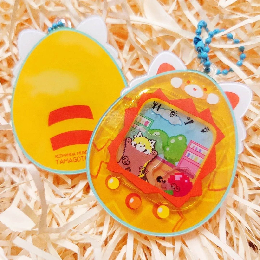 小熊猫博物馆 他妈哥池摇摇乐匙扣 tamagotchi - 钥匙链/钥匙包 - 塑料 橘色
