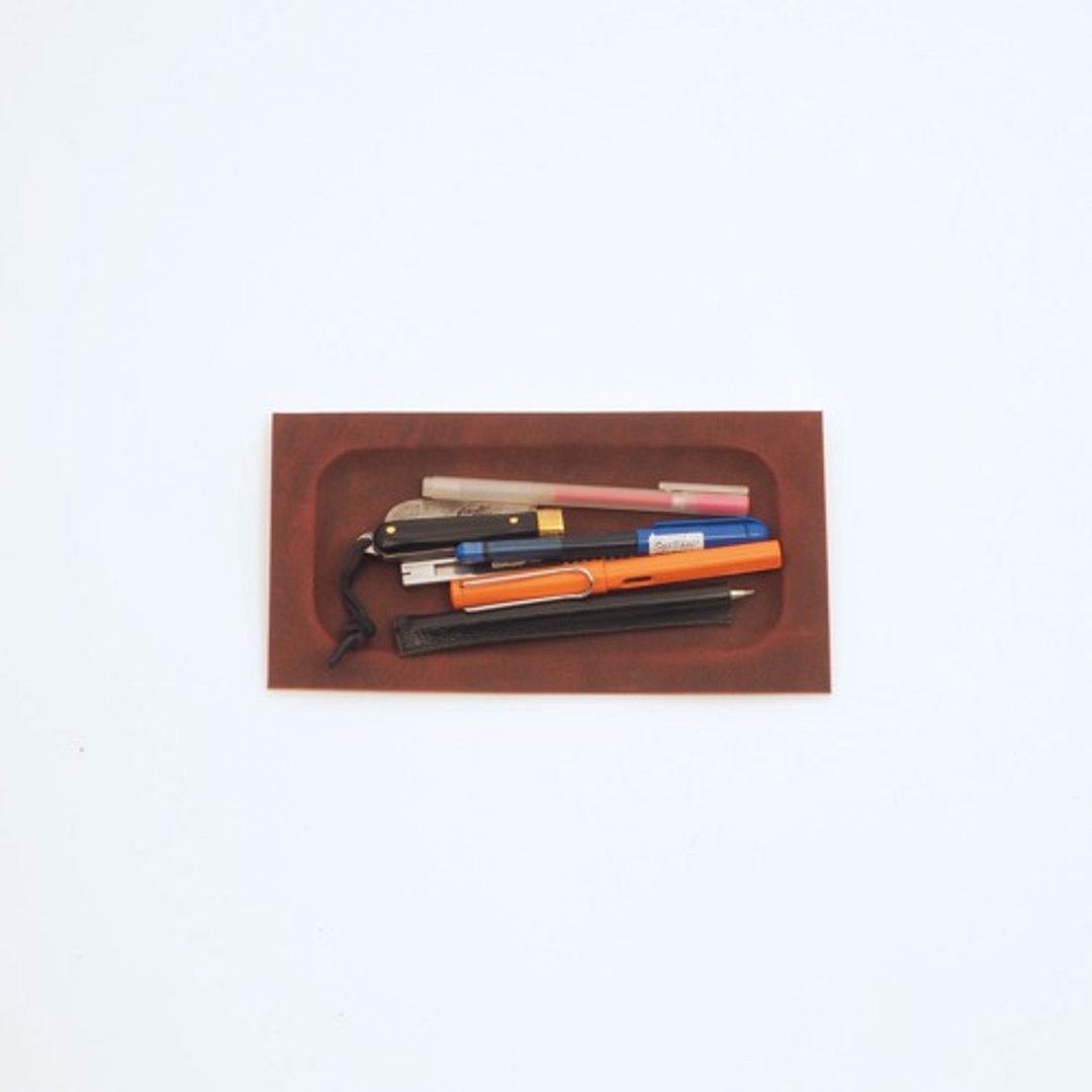 cow leather pentray (暗红)/牛革/植鞣革/PT001R - 其他 - 真皮 
