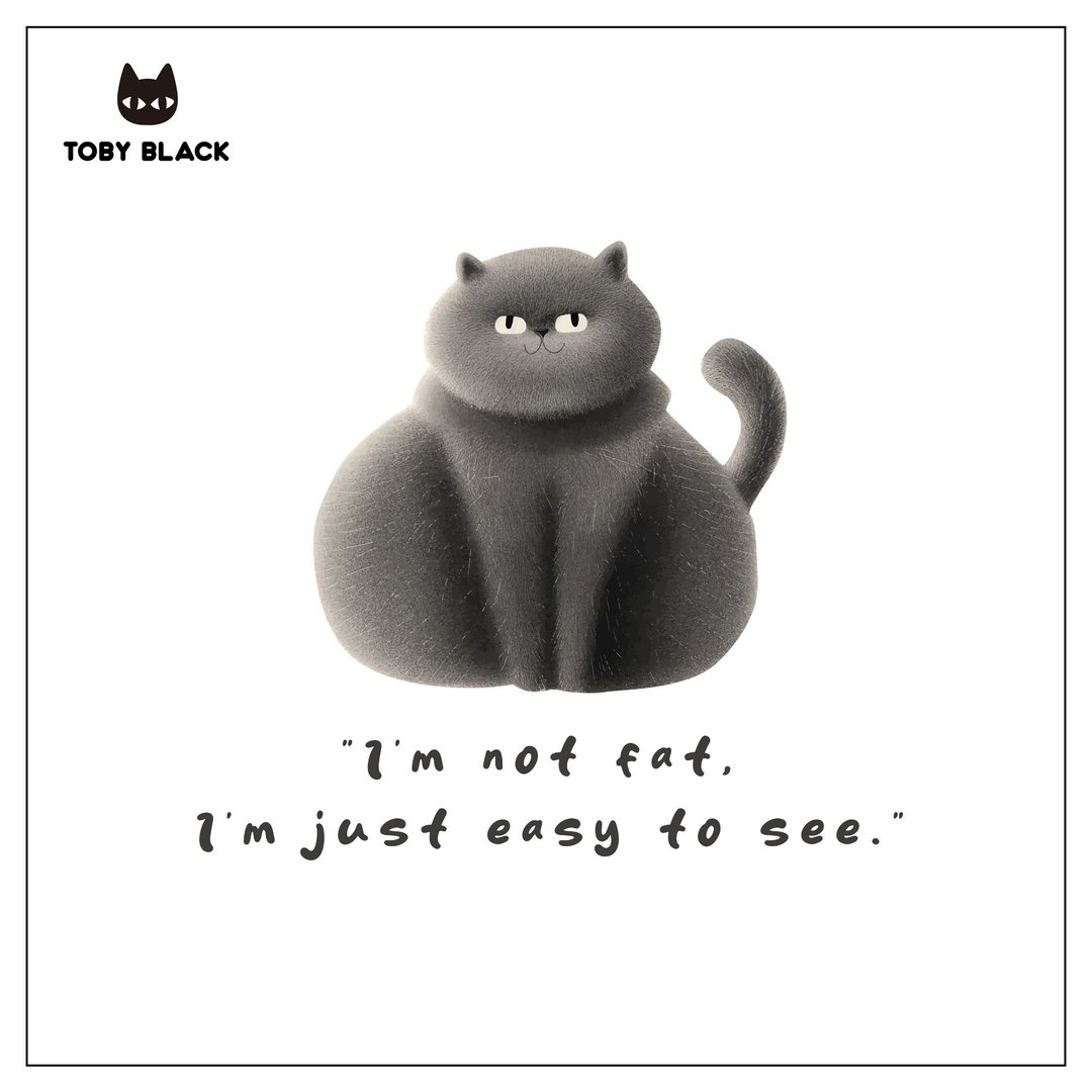 I AM NOT FAT unisex T shirt by Toby Black - 中性连帽卫衣/T 恤 - 棉 白色