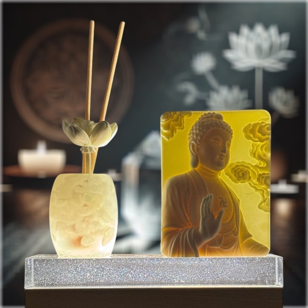 净念开运水晶扩香灯座系列 白水晶 佛艺系列九  赠5ML精油-单方 - 灯具/灯饰 - 树脂 白色