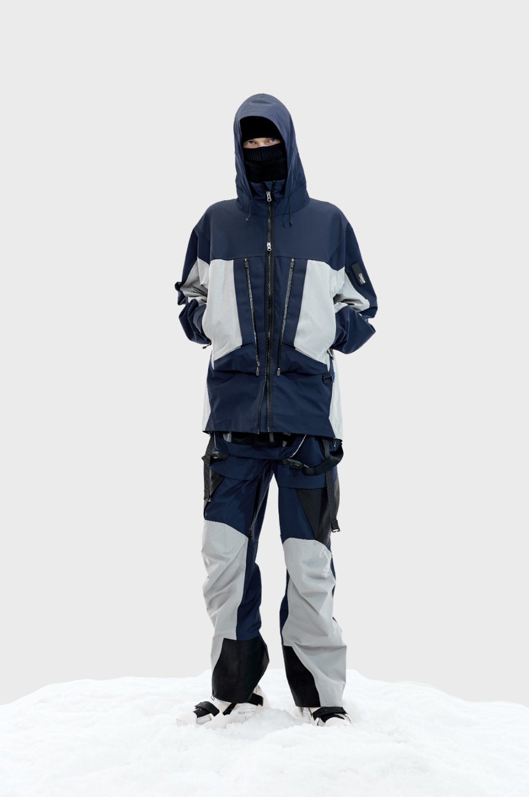 全天候防风 雪水硬壳 机能 滑雪服 冲锋衣 - 男装外套 - 聚酯纤维 黑色