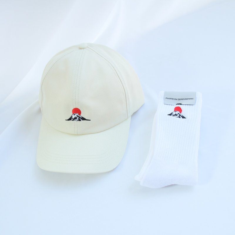 Goody Bag - 白富士山 双峰帽袜组合 - 其他 - 棉．麻 多色