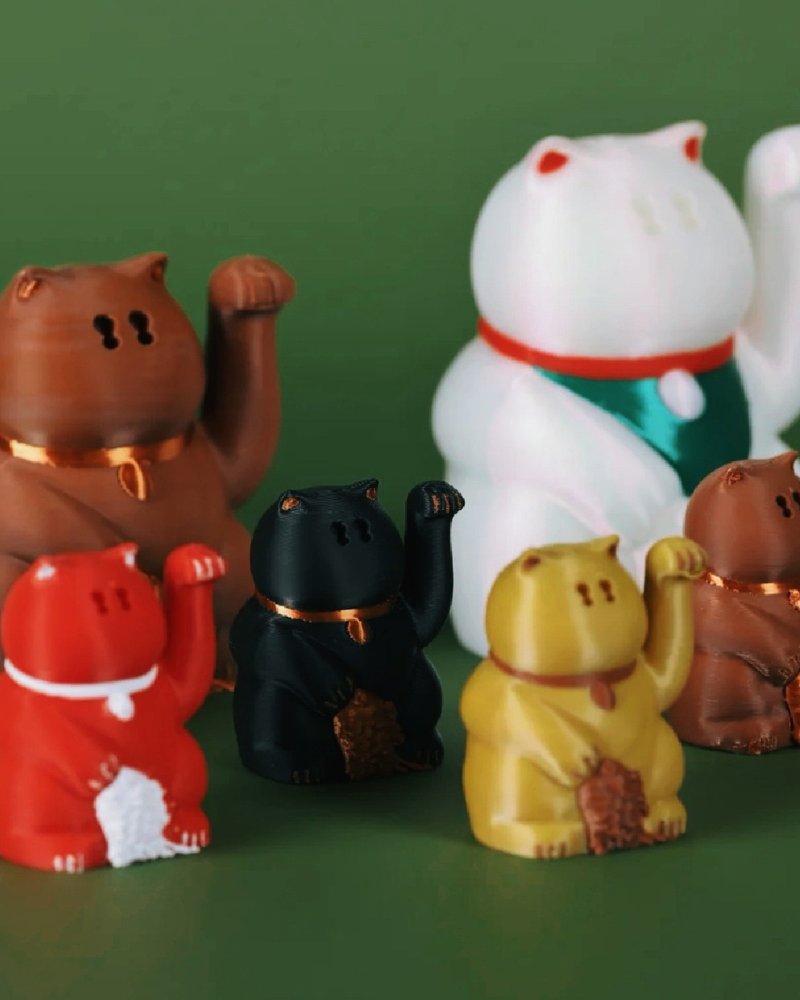 3D打印 中意鲷鱼烧的招财喵喵 - 其他 - 塑料 白色