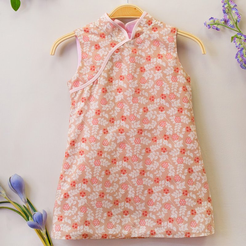 【儿童】职人手作旗袍洋装 – 温柔呼唤 - 童装裙 - 棉．麻 粉红色