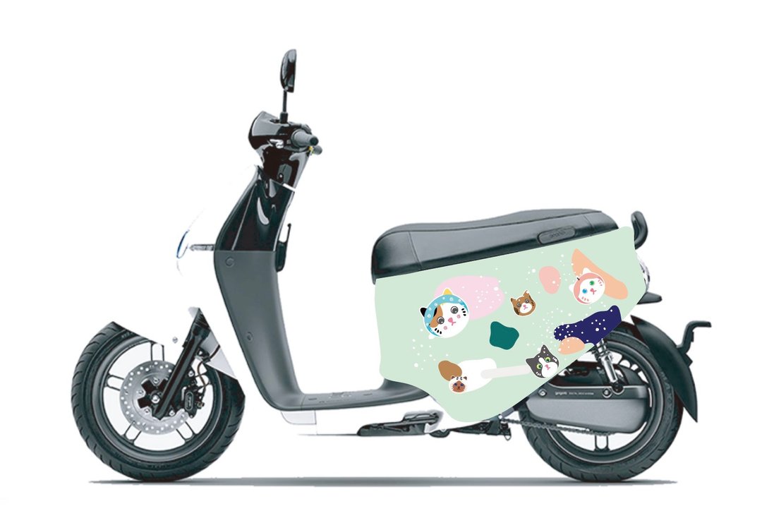 BLR gogoro 防刮车套 iD114 粉绿家猫 - 其他 - 聚酯纤维 绿色