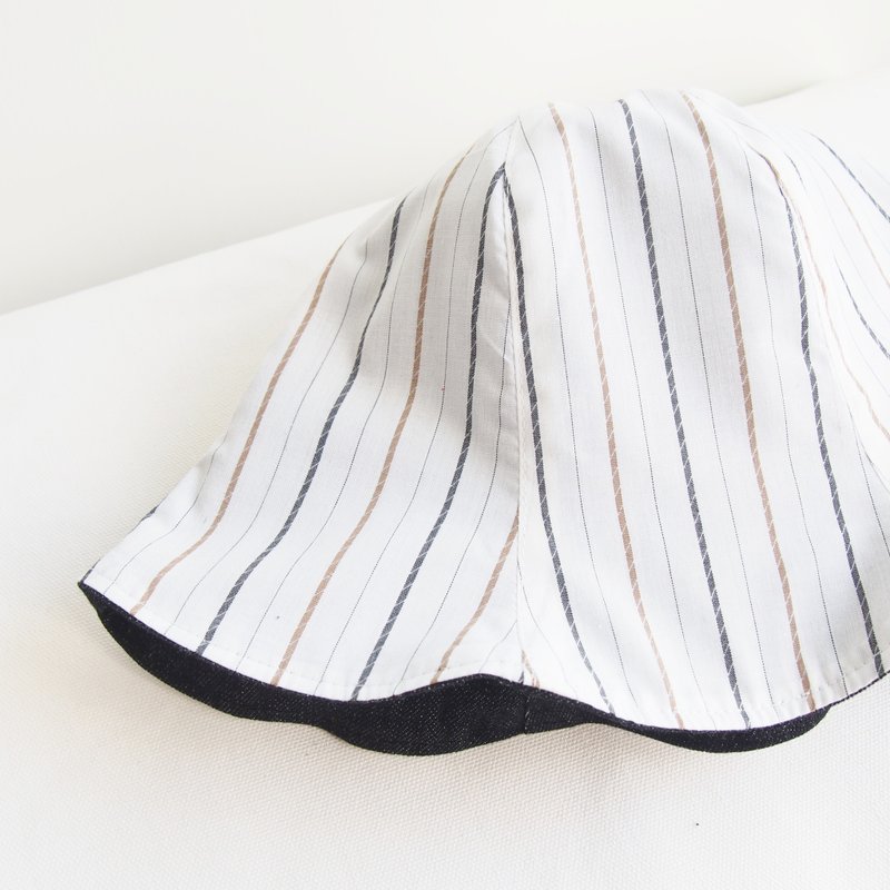 像爸爸的衬衫 手工双面硬挺帽子 渔夫帽 - 帽子 - 棉．麻 白色