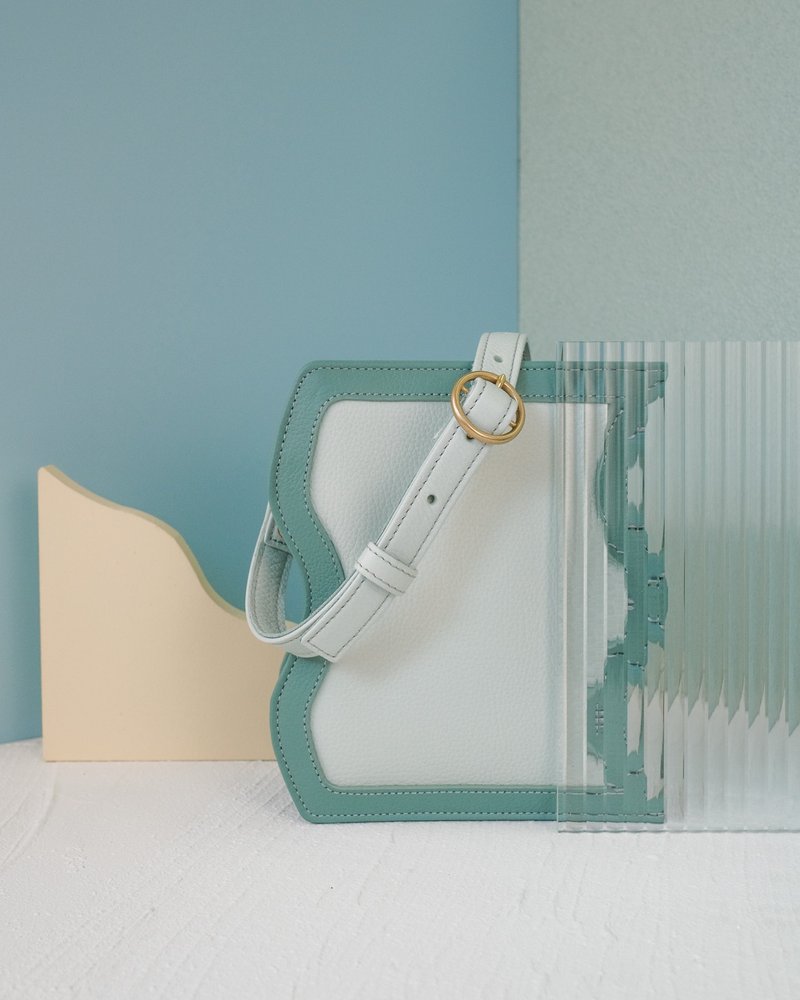 Wave Frame Medium (湖水绿/淡薄荷) - 侧背包/斜挎包 - 真皮 绿色