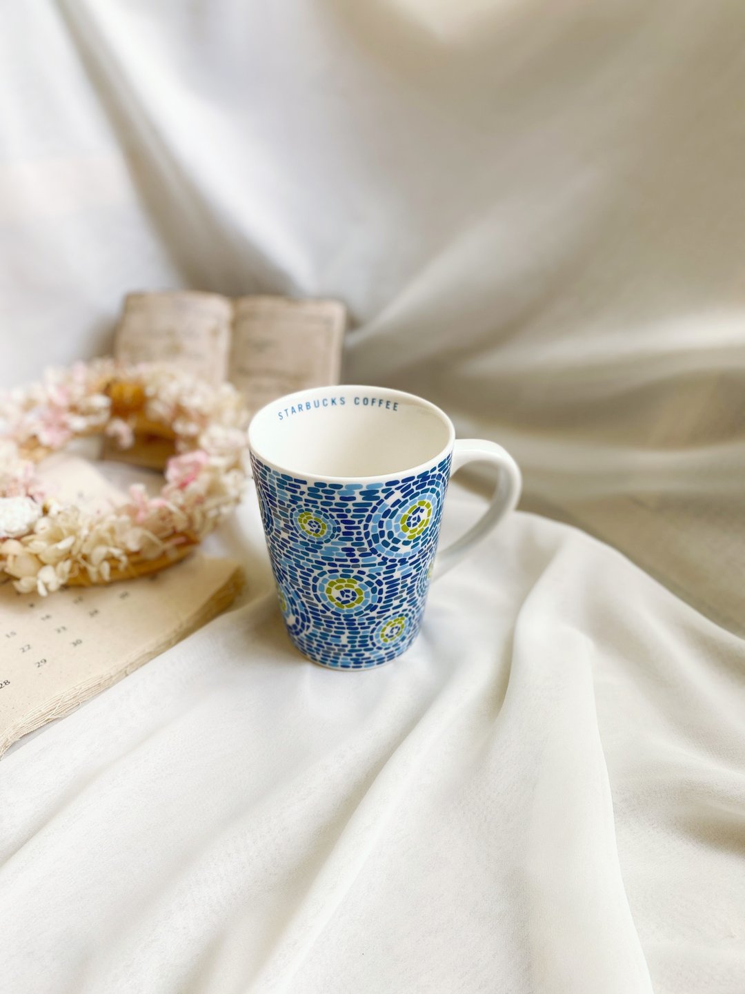 【好日恋物】早期星巴克STARBUCKS马赛克纪念杯355ml拼贴花砖礼物 - 其他杯子 - 瓷 蓝色