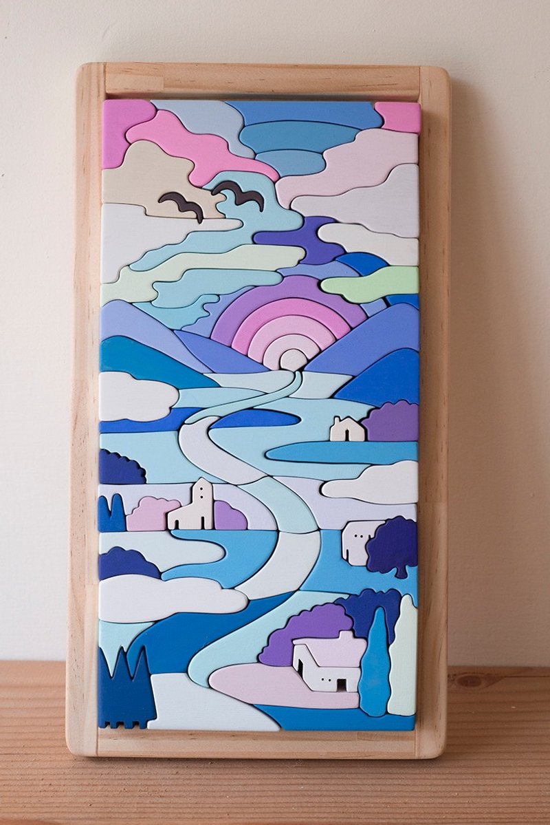 日落拼图 - 摆饰 - 木头 多色