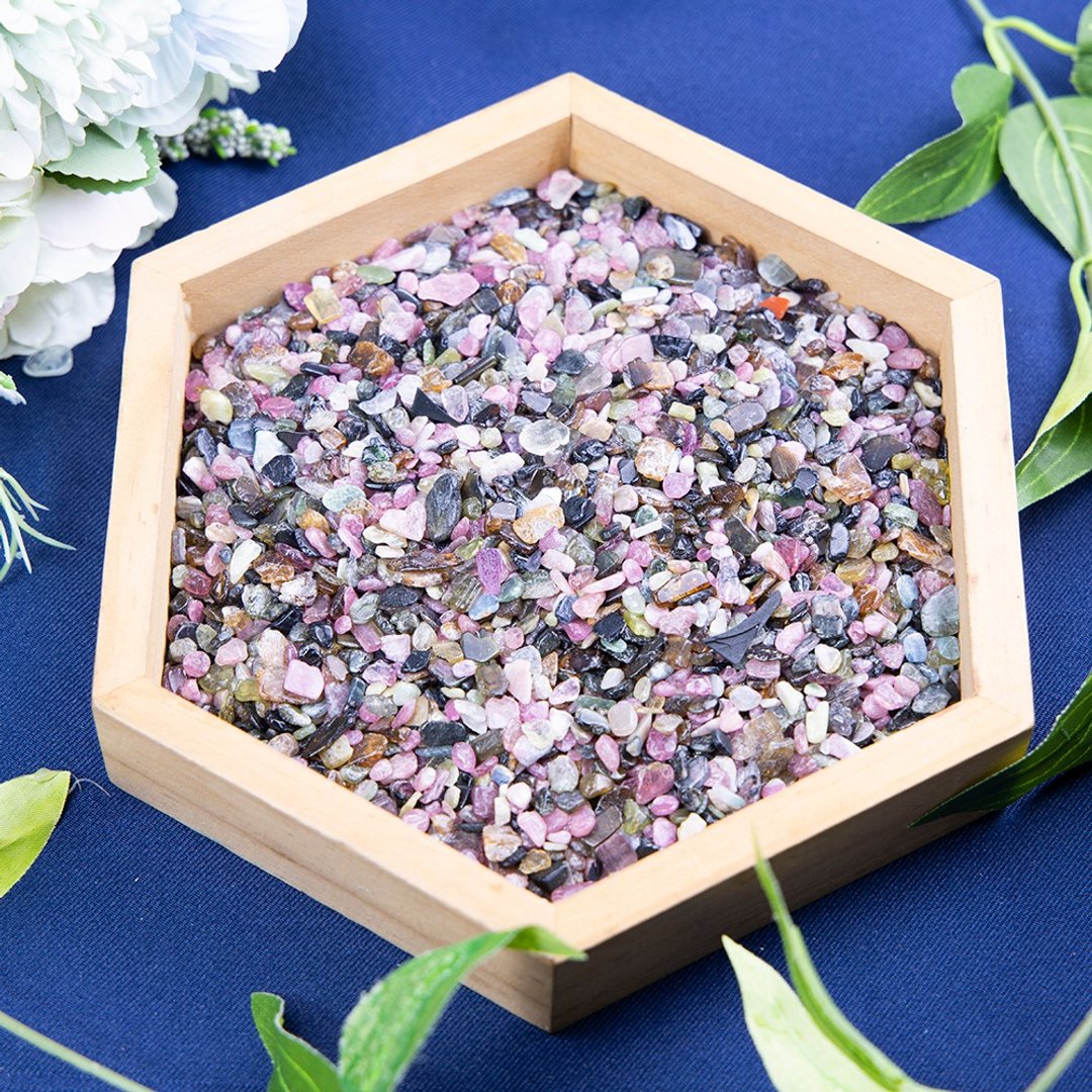 天然碧玺碎石招财桃花紫水晶海蓝宝绿松石白水晶海蓝宝蓝砂石黄水 - 其他 - 其他材质 