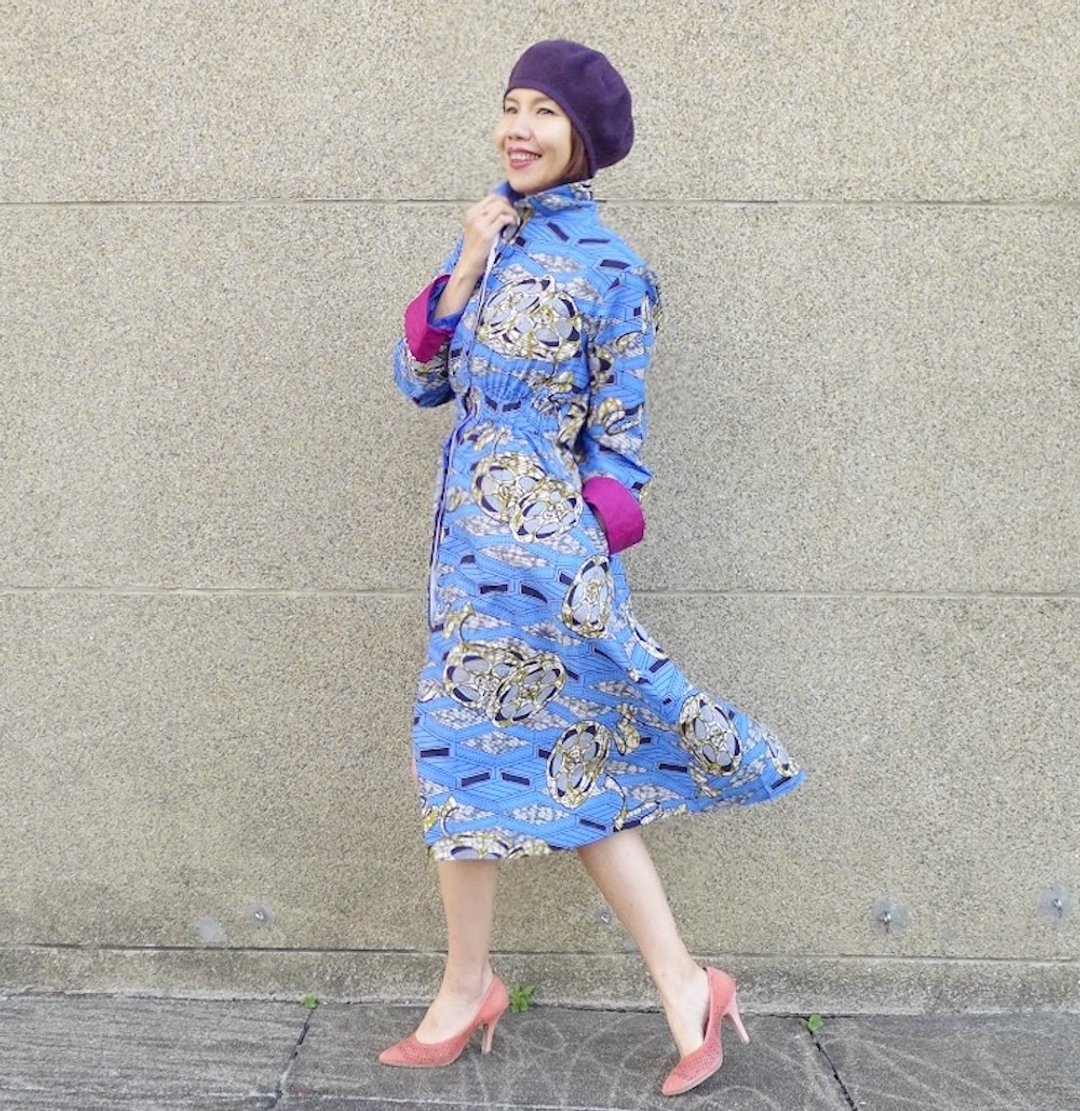 英伦长版风衣洋装_电影黄金年代_Dress Kay RoyalBlue - 女装西装外套/风衣 - 棉．麻 多色