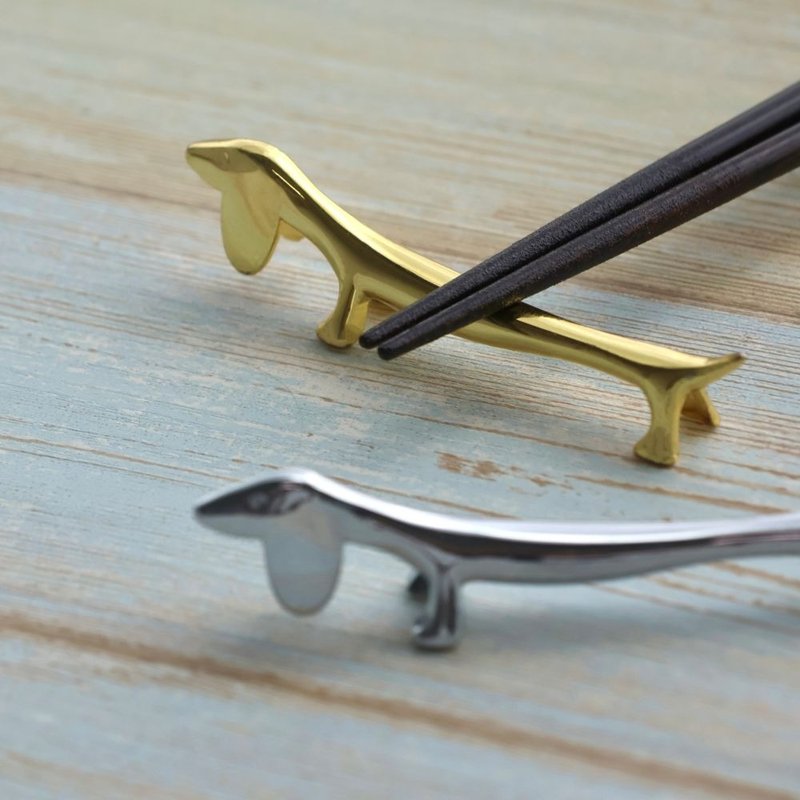 日本【SALUS 佐藤金属】腊肠狗餐具架 - 筷子/筷架 - 不锈钢 