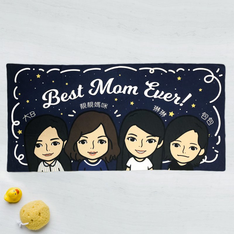 客制】浴巾 / 似颜绘客制化 / 插画图案 - 毛巾浴巾 - 其他人造纤维 多色