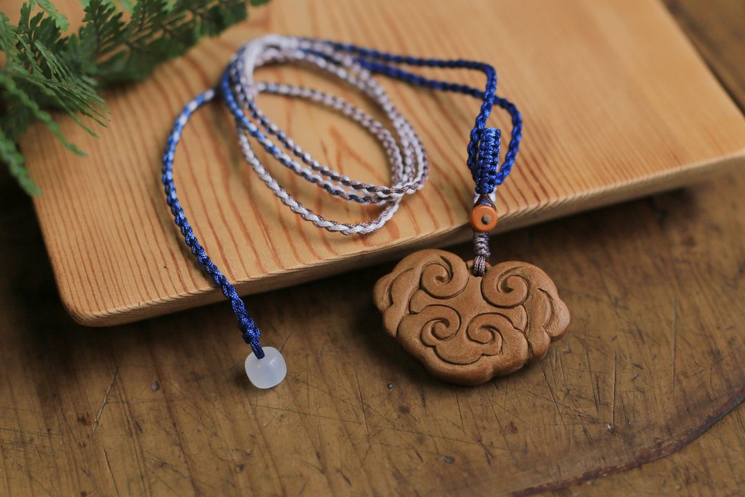壹染指香品 | 如意云纹 | 天然和合香 木樨香 | 清赏雅玩 现货 - 项链 - 植物．花 