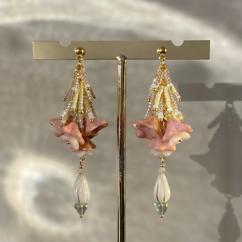 Atelier Pluton实验序号 | PL503 - 耳环/耳夹 - 玻璃 粉红色