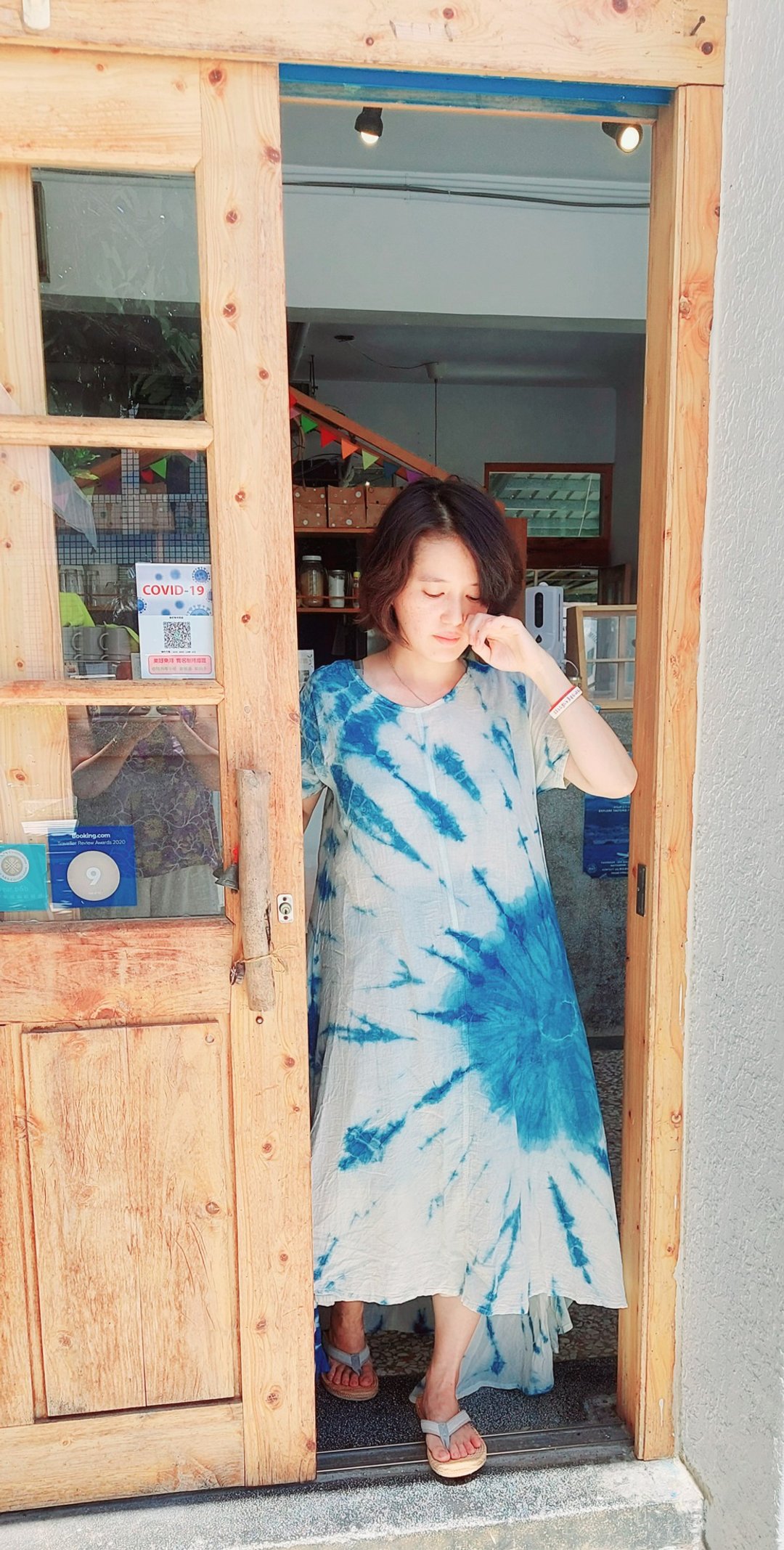 手染仙女风 自然手感超长伞状洋装 - 洋装/连衣裙 - 棉 白色