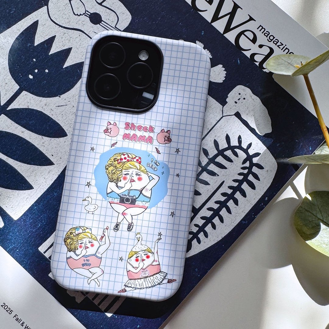 【Magsafe 磁吸手机殻】全部都是猪鼻女 - iPhone 17 双层手机壳 - 手机壳/手机套 - 塑料 白色