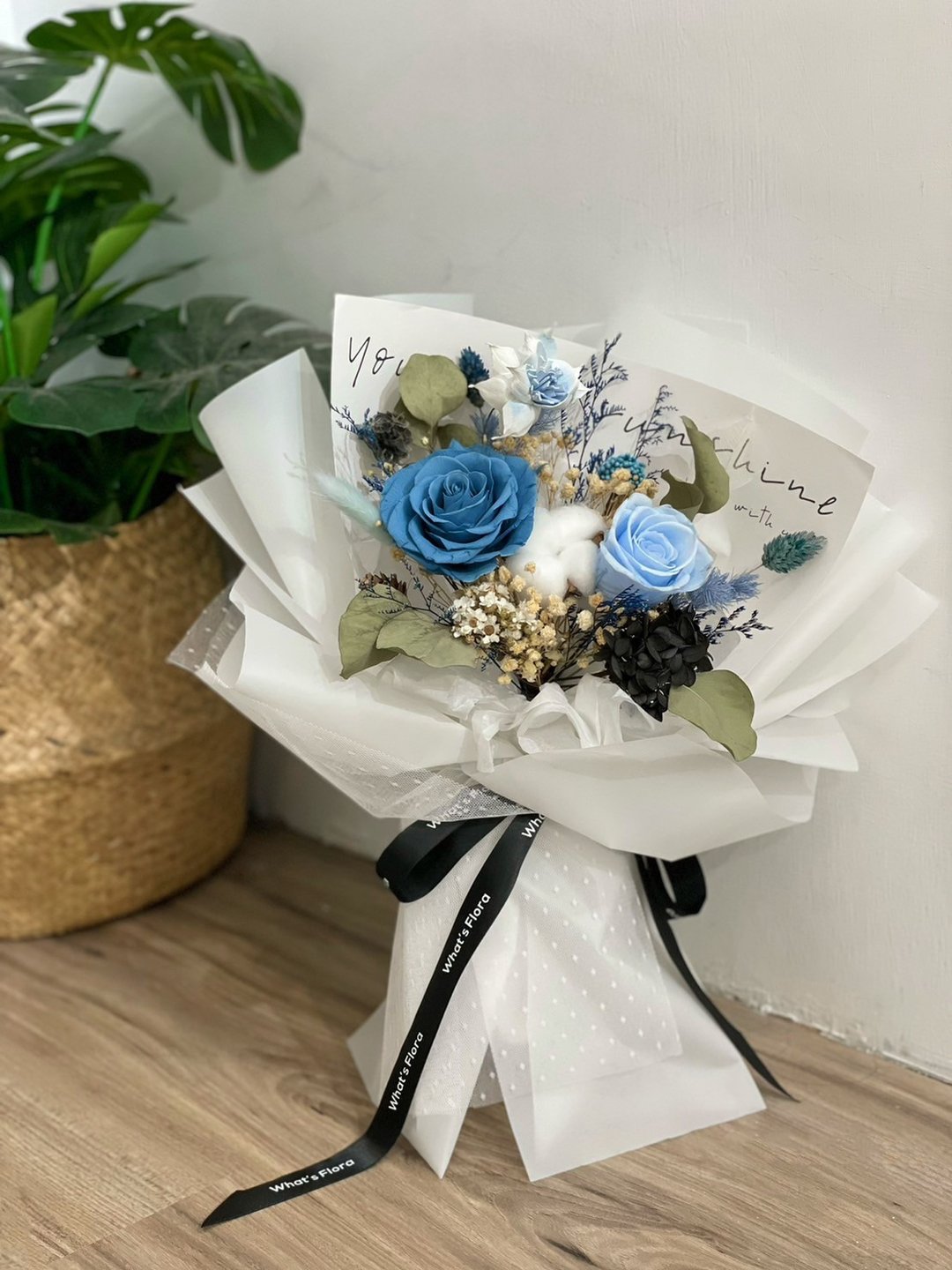 情人节花束\ 蓝色系\永生花花束 - 摆饰 - 植物．花 蓝色