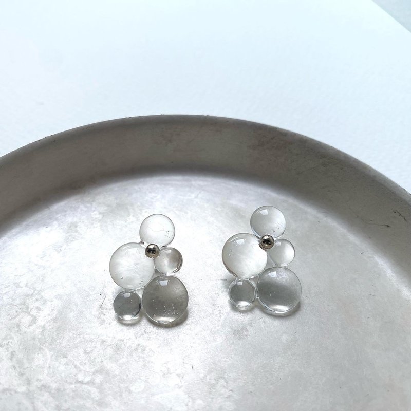 玻璃耳环 (A款) 耳针 耳夹 - 耳环/耳夹 - 玻璃 金色