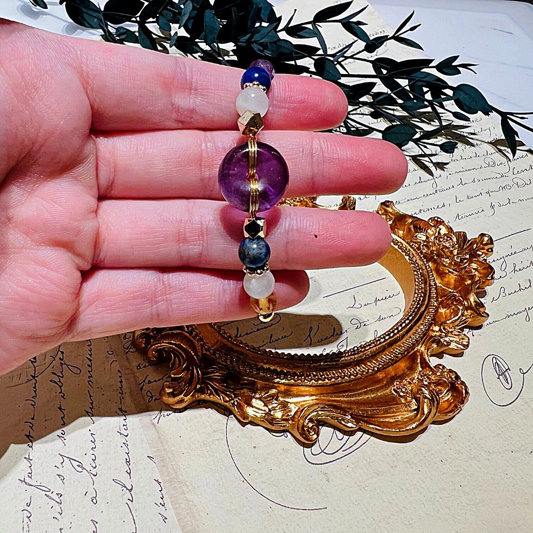 carina accessories 紫水晶平安扣定制化手链 生命灵数 饰品 - 手链/手环 - 水晶 紫色