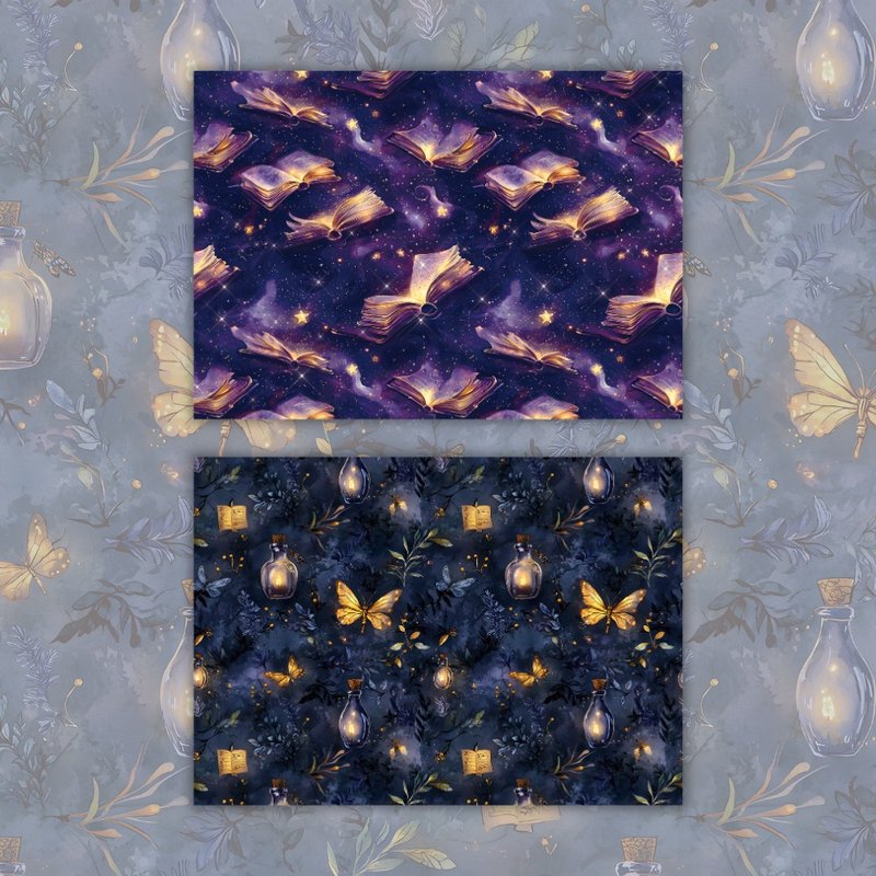 A4. Summer Magic. Magic Pattern - 卡片/明信片 - 纸 咖啡色