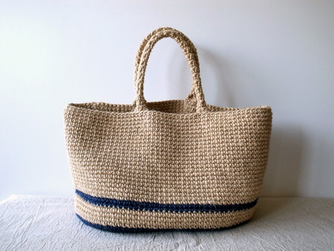 Magazine bag NavyLine L - 手提包/手提袋 - 棉 蓝色